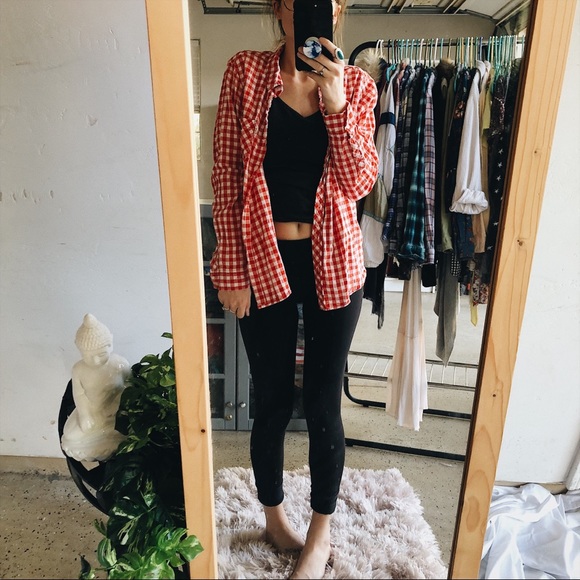 Levi's Tops - Levi’s Vintage Button Down Gingham Red Plaid Trend